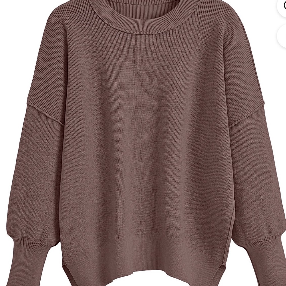 Relaxed Crewneck Sweater in Brown